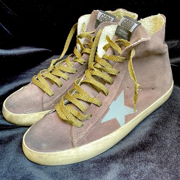 GOLDEN GOOSE LUXURY DISTRESSED FRANCY GREY SUEDE HIGH TOP SNEAKERS - 9 -⭐️👟 - Picture 1 of 12
